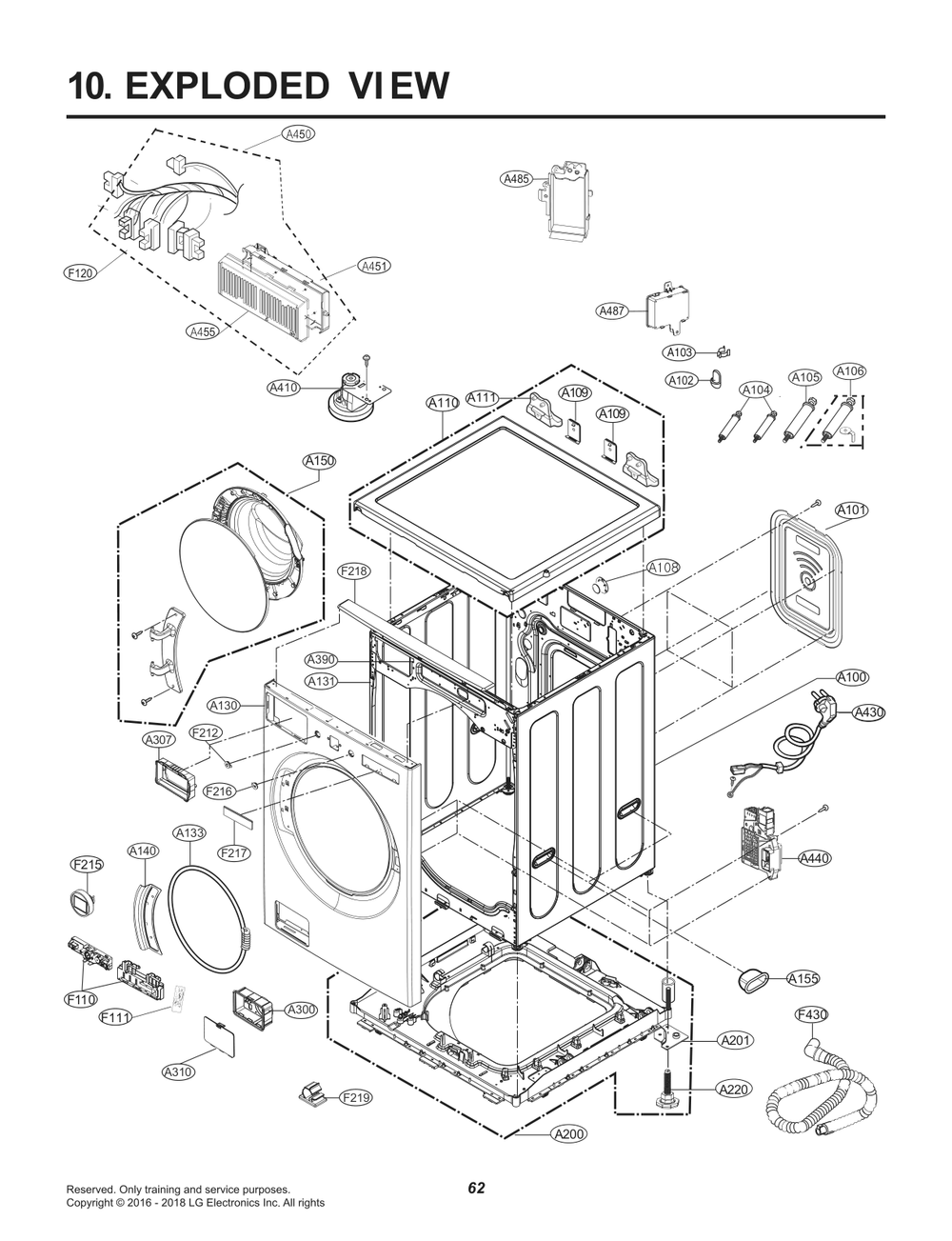 Diagram 1 Diagram and Parts List for WM5500HVA ASSEUUS LG Washer