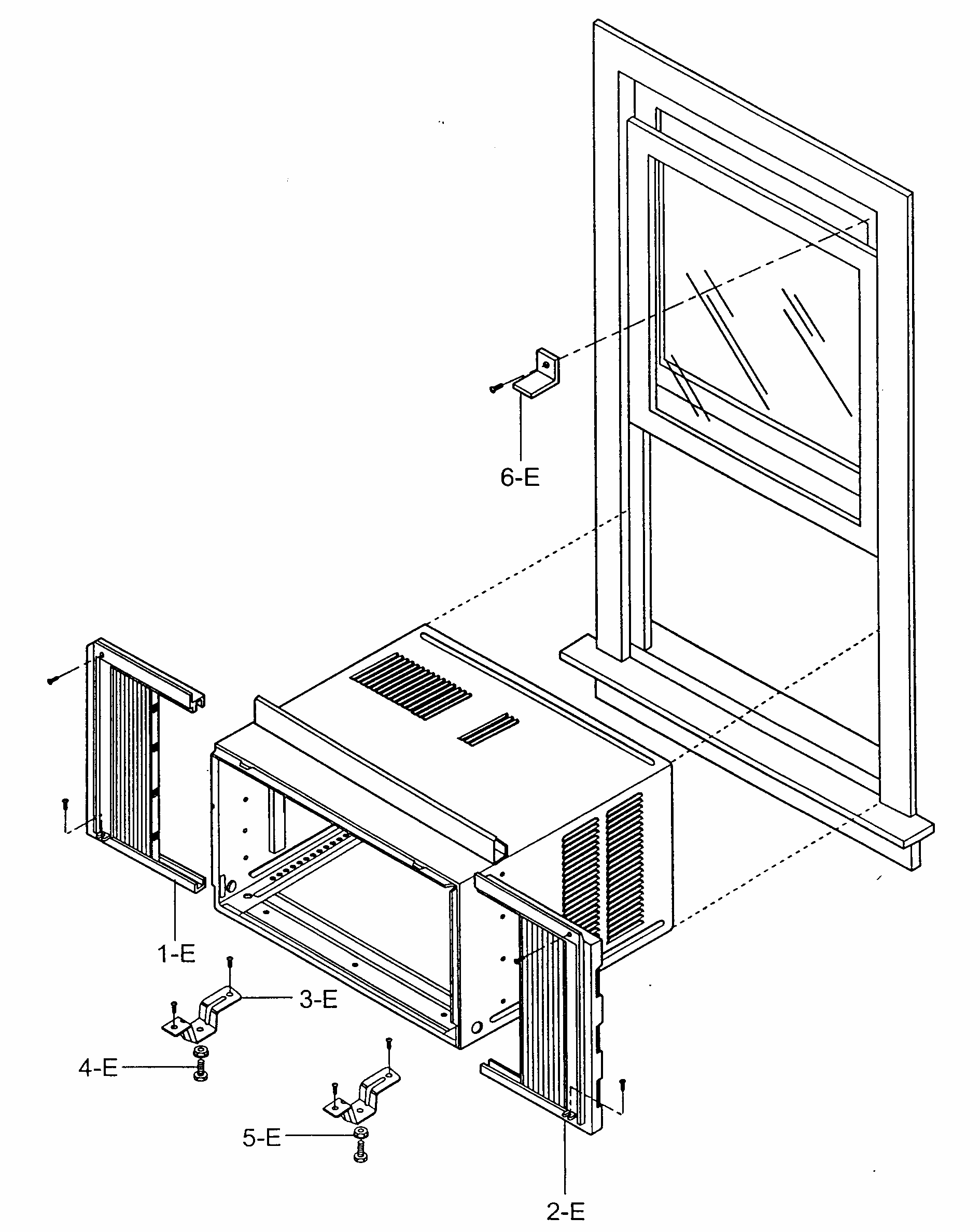 Cabinet Parts Diagram and Parts List for 58071082100  Kenmore Air Conditioner