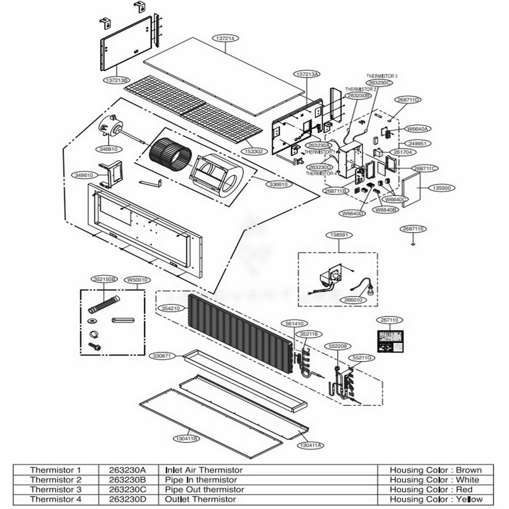 Main Diagram and Parts List for ARNU963B8Z4 ANWALUS LG Air Conditioner