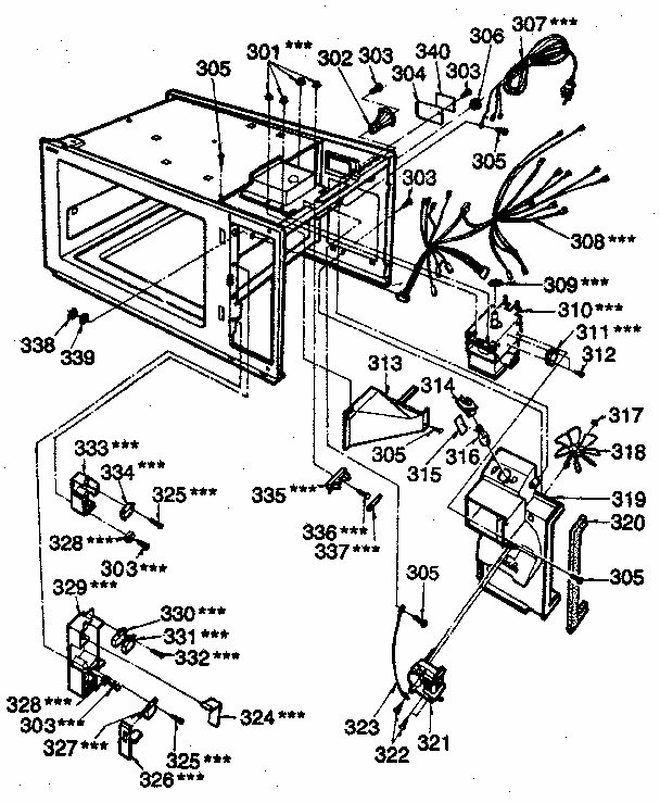 Switches And Microwave Parts Diagram and Parts List for 7218834780  Kenmore Microwave