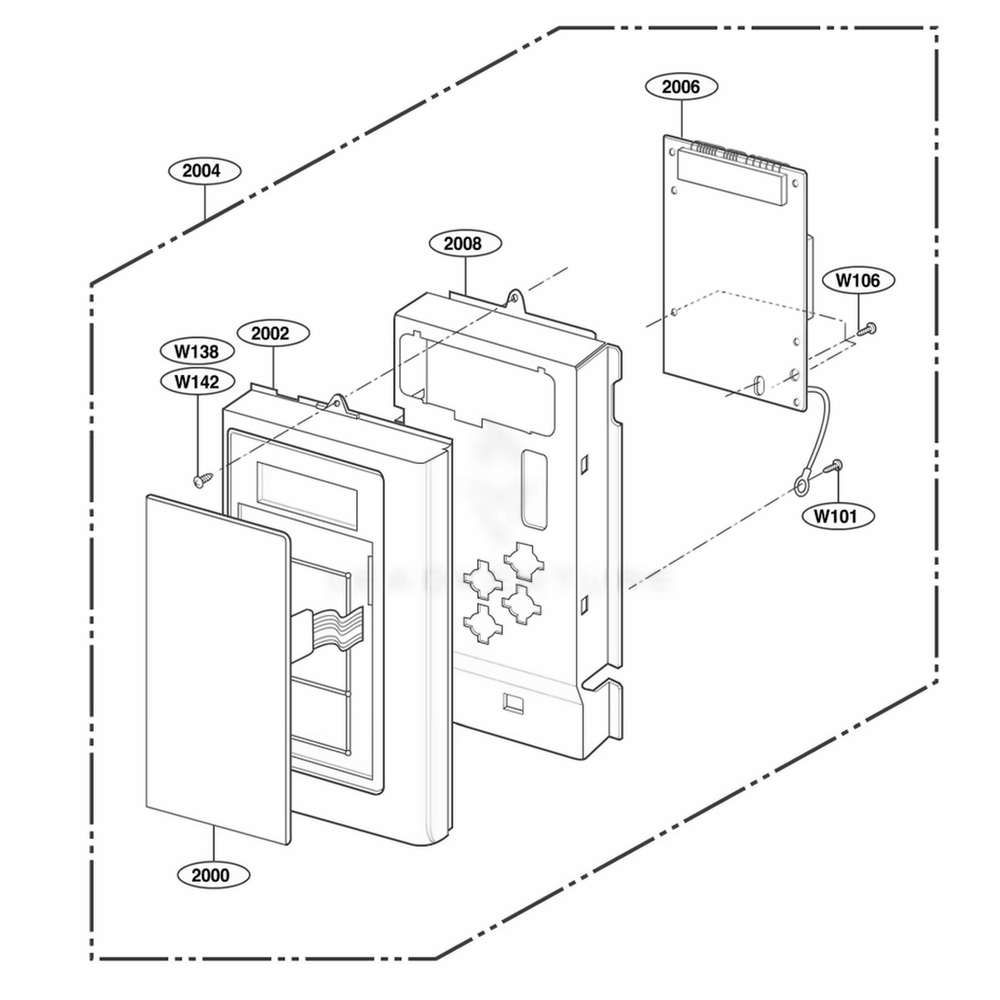 Controller Parts Diagram and Parts List for JVM1542BF CBKEGEU LG Wall Oven