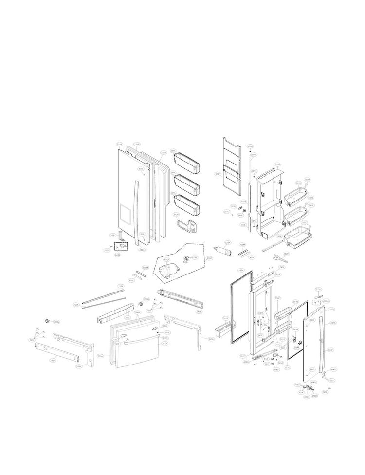 Door Parts Diagram and Parts List for LFX31945ST 07 LG Refrigerator