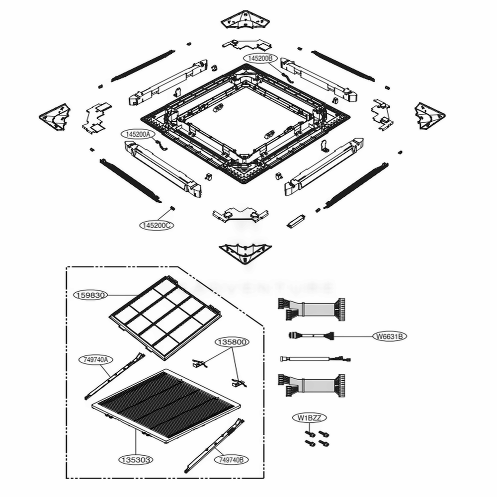 Main Diagram and Parts List for DCG2436 ENCXFRD LG Air Conditioner