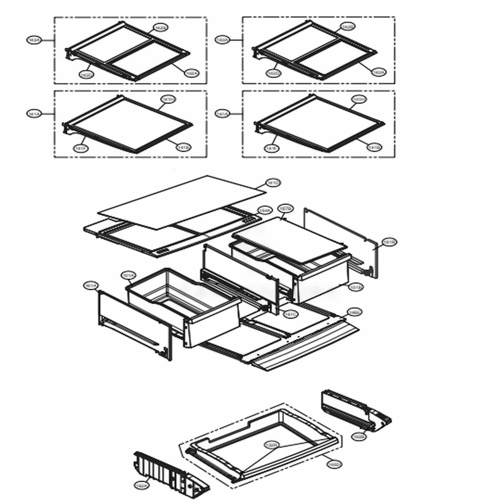 Refrigerator Parts Diagram and Parts List for 74113 ASTCSE0 LG Refrigerator
