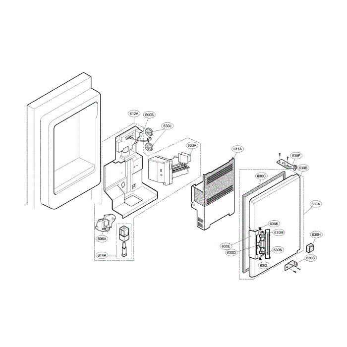 Ice Maker Diagram and Parts List for LMX25964ST 01 LG Refrigerator