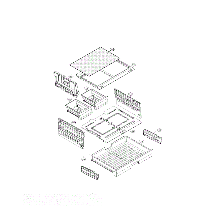 Refrigerator (Pantry) Diagram and Parts List for LFC25765SW 00 LG Refrigerator
