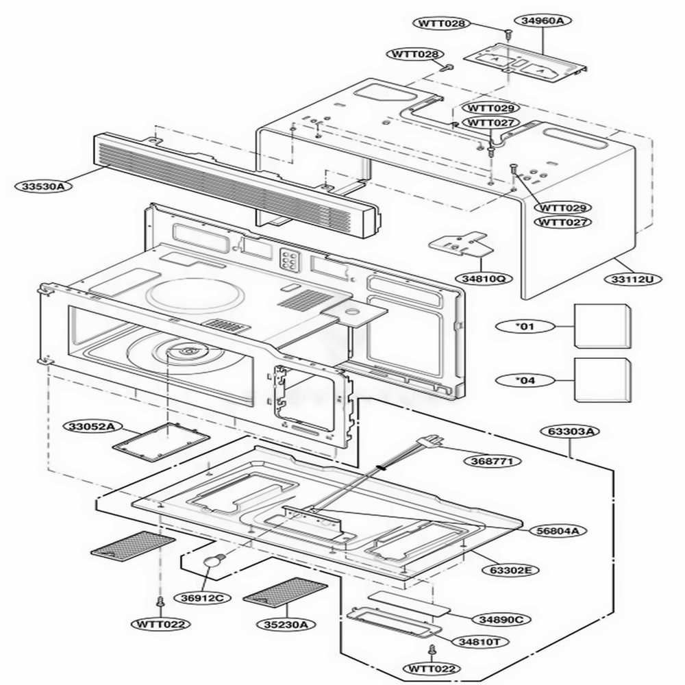 Oven Cavity Parts Diagram and Parts List for TMH14XLB1 AB1EEST LG Range
