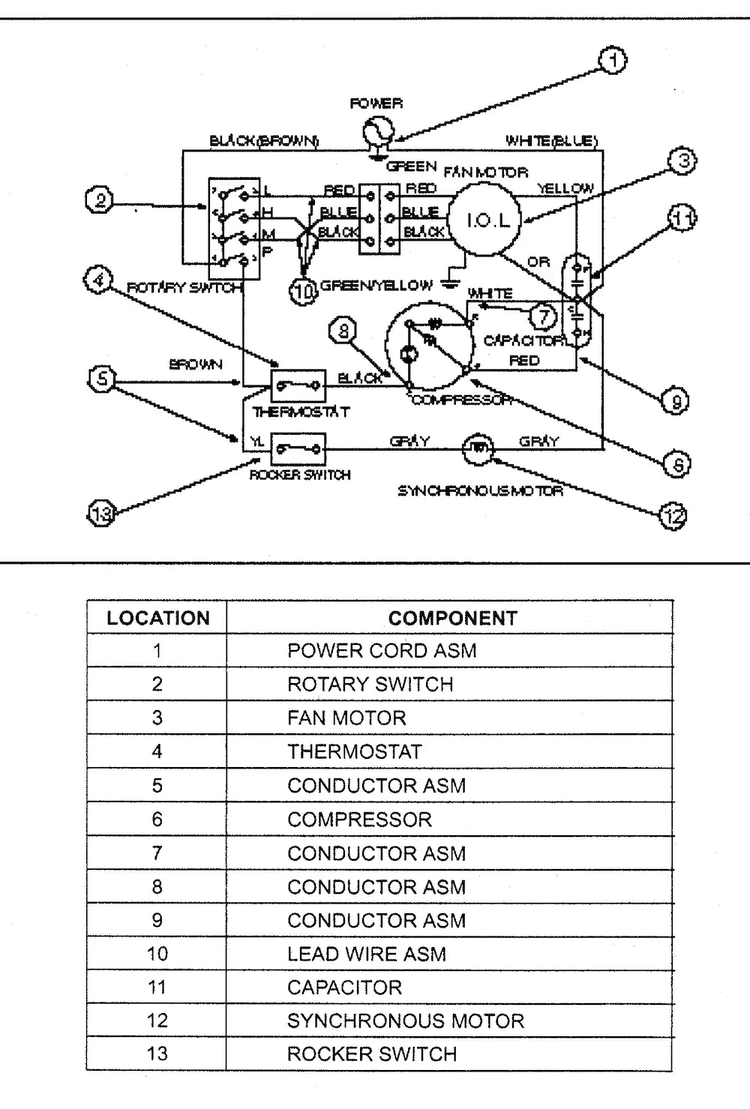 Wiring Diagram Diagram and Parts List for LW-F2130CL  LG Air Conditioner