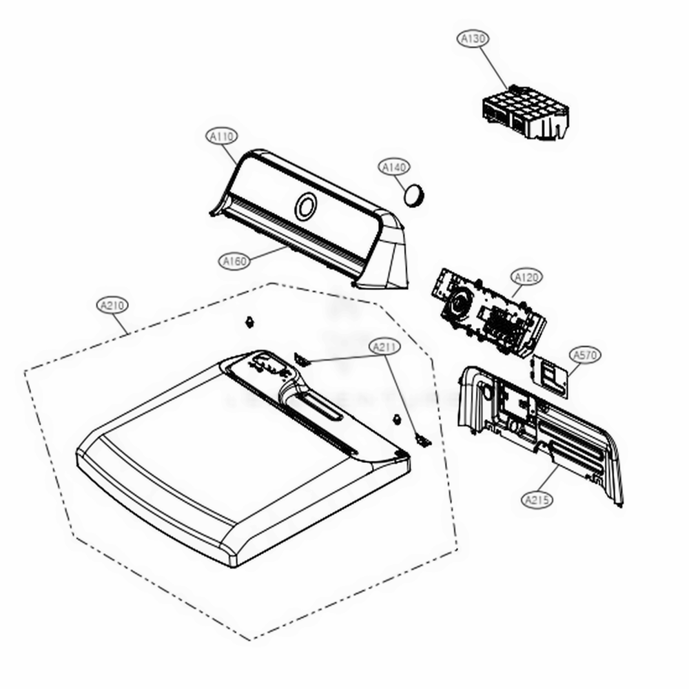 Control Panel And Plate Assembly Diagram and Parts List for DLEX7880WE ABWEEUS LG Dryer
