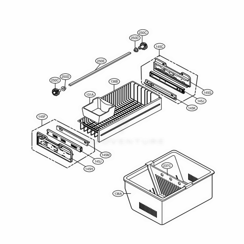 Freezer Parts Diagram and Parts List for LFC21770ST AST4LGA LG Refrigerator