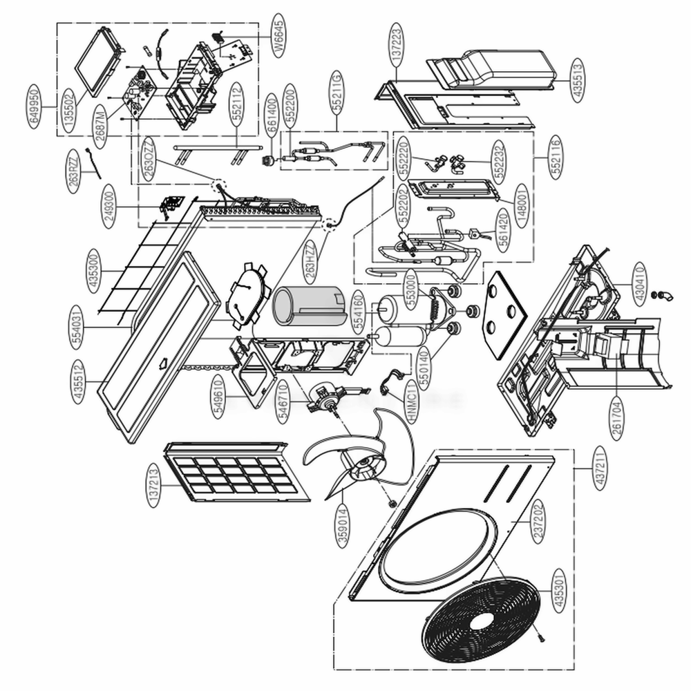 Outdoor Unit Diagram and Parts List for LAU120HYV AWHBEUS LG Air Conditioner