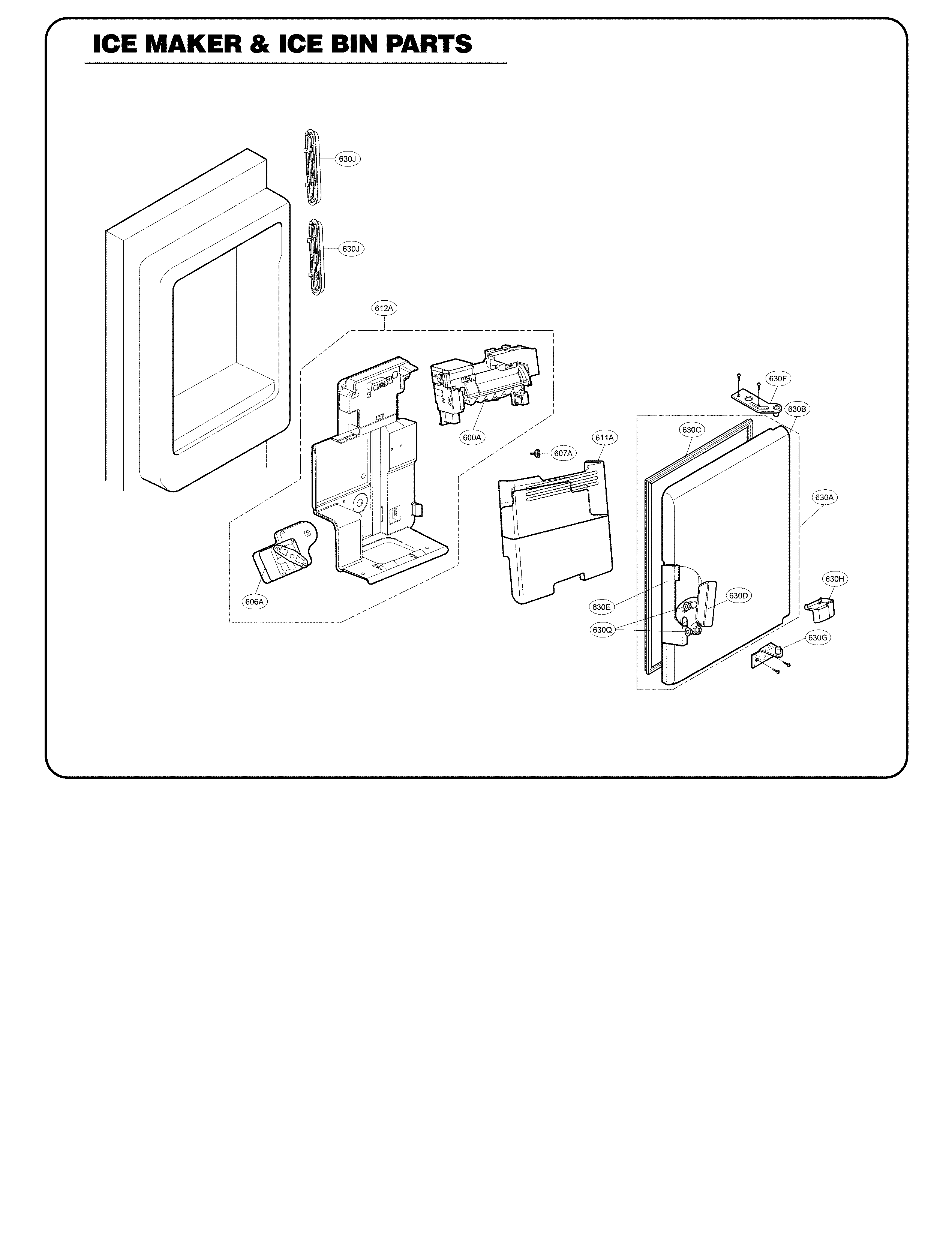Ice Maker Parts Diagram and Parts List for 79571093111  Kenmore Refrigerator