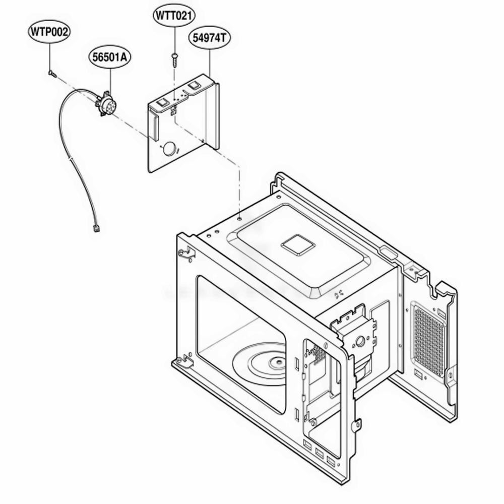Sensor Parts Diagram and Parts List for MK1195XGQ MWEWRP LG Microwave