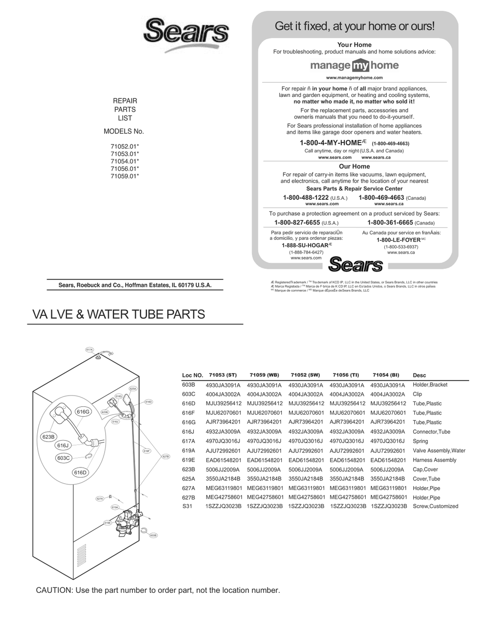 Diagram 1 Diagram and Parts List for GC-L288NQXP ABICSE4 LG Refrigerator