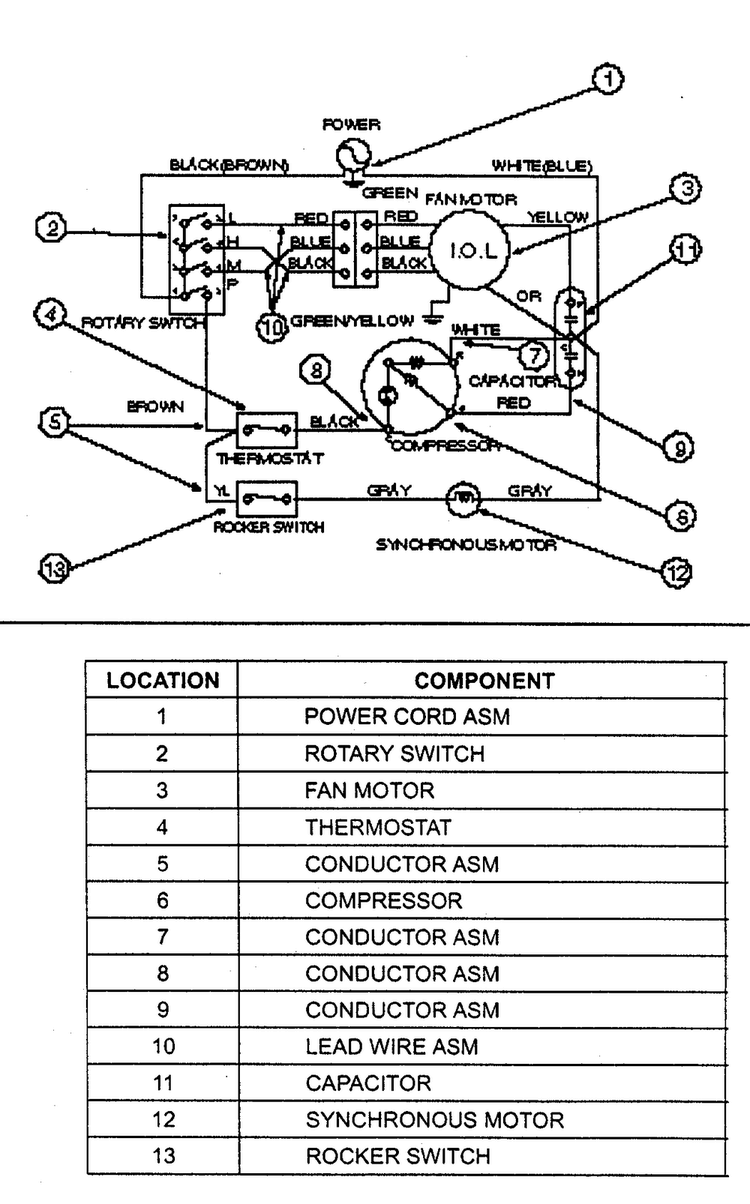 Wiring Diagram Diagram and Parts List for LW-F1830CL  LG Air Conditioner