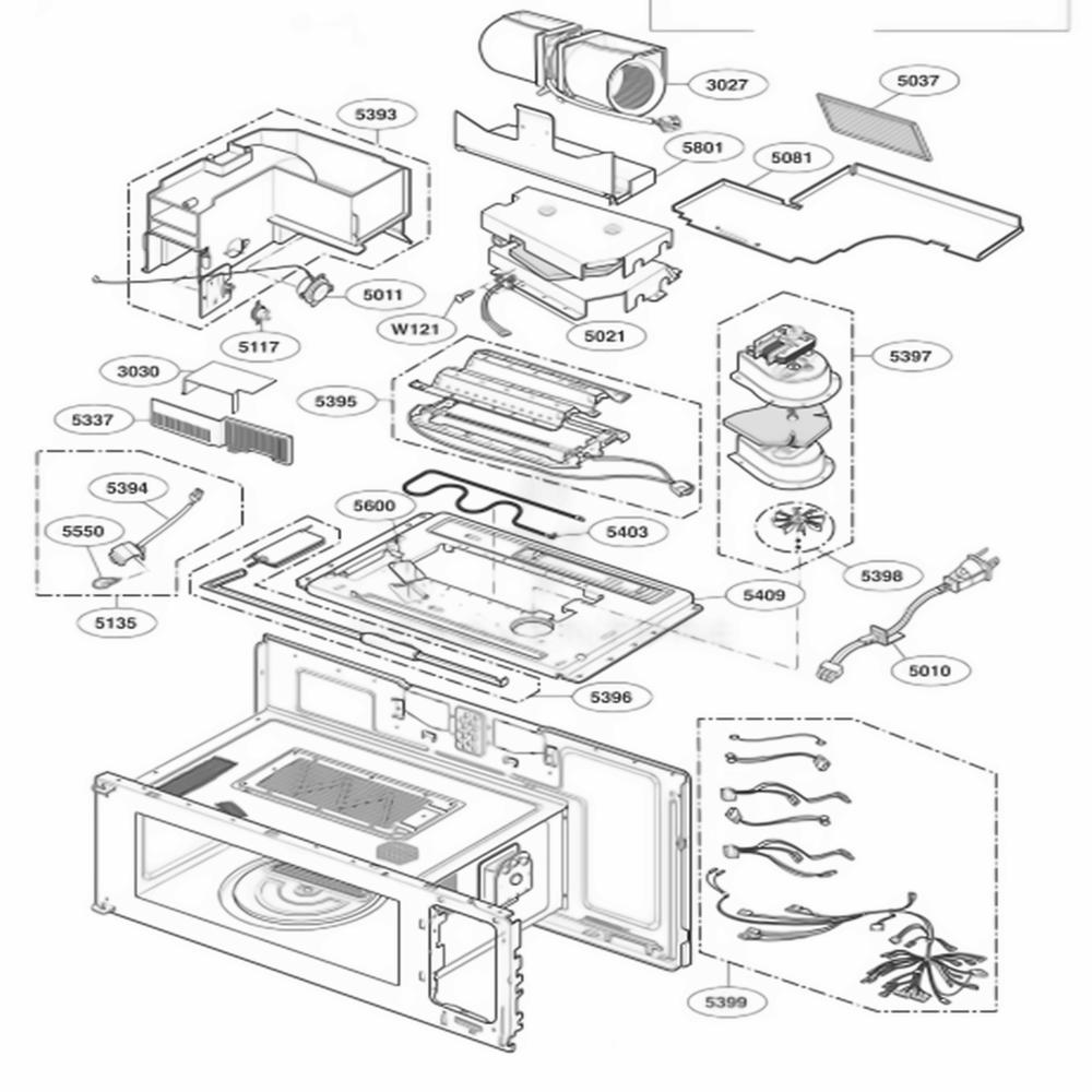 Interior Parts 2 Diagram and Parts List for 63703 AS2EGES LG Range