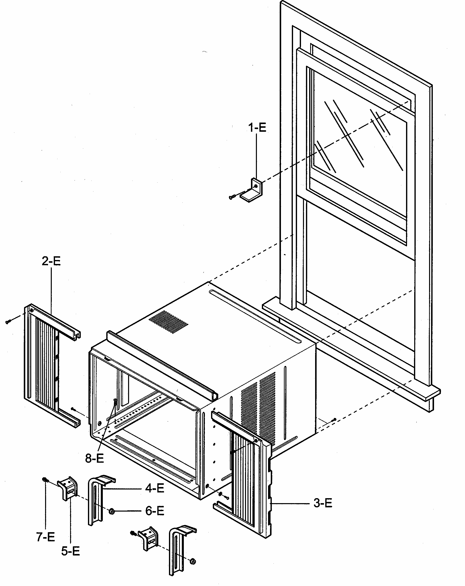 Installation Kit Assy Diagram and Parts List for 58072187200  Kenmore Air Conditioner