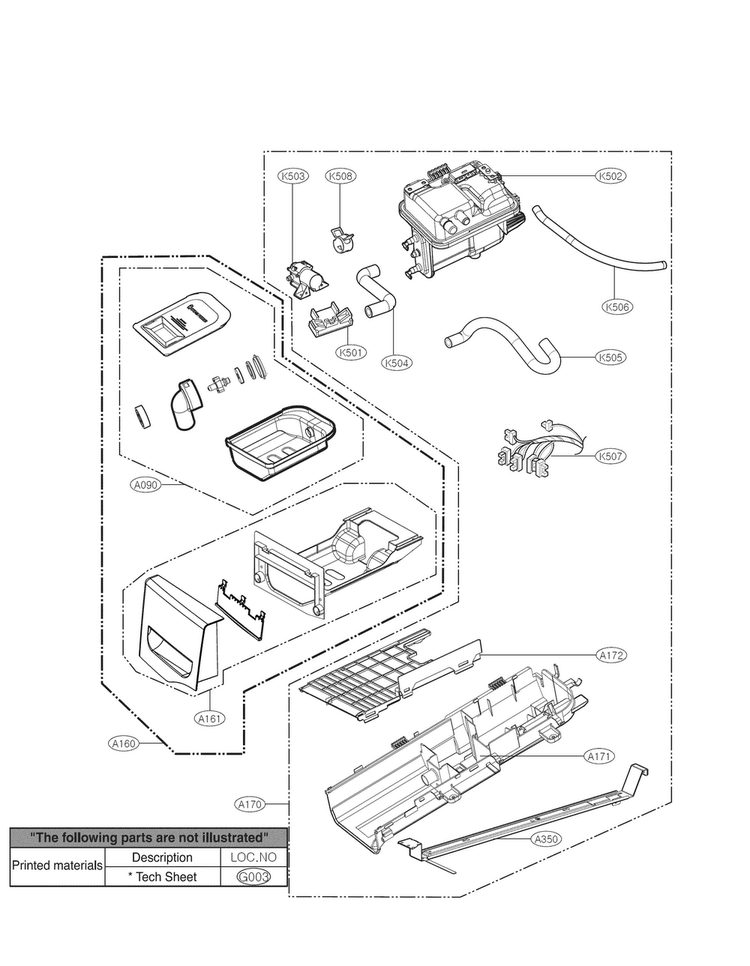 Panel Drawer Parts Diagram and Parts List for DLGX3371R  LG Dryer