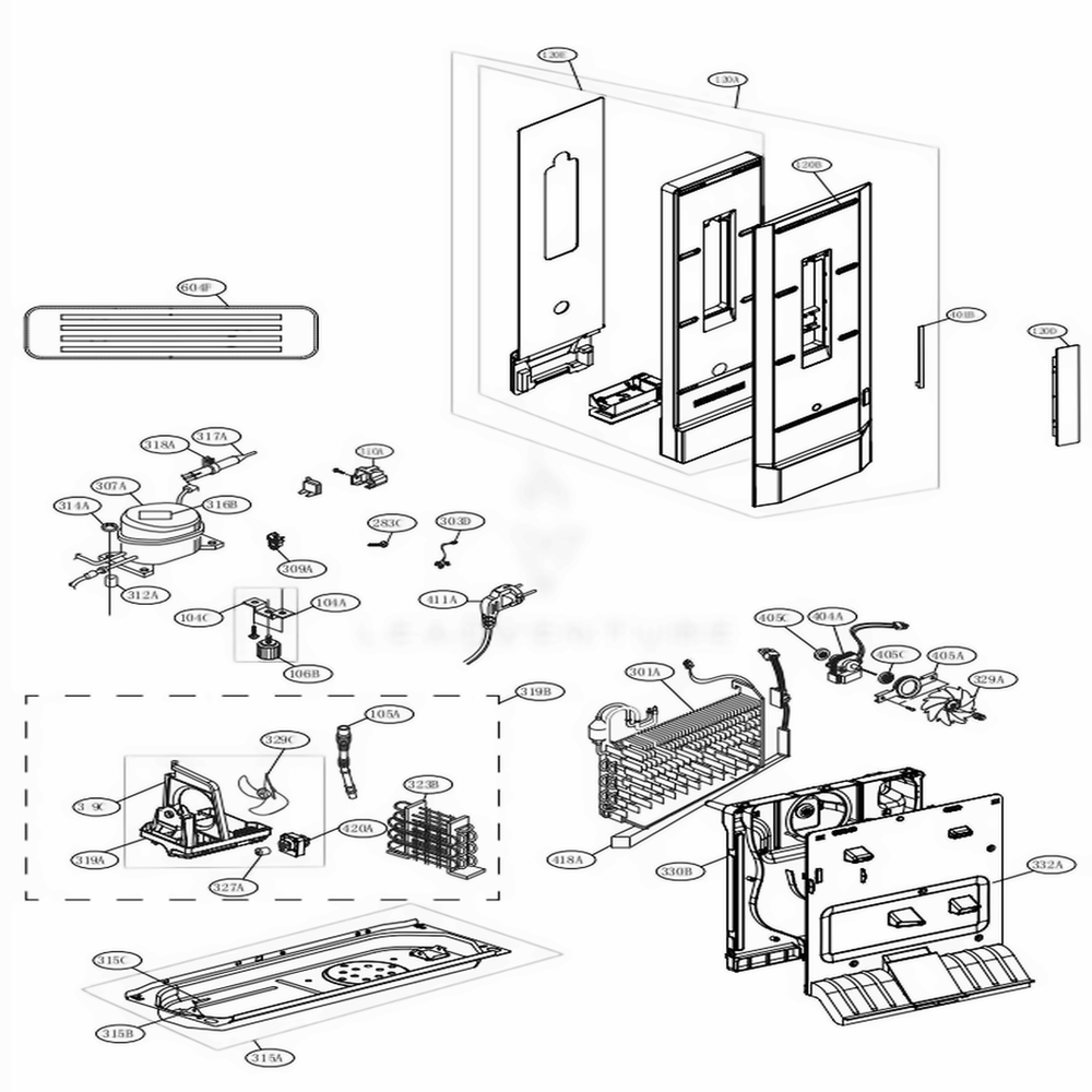 Main 2 Diagram and Parts List for LBNC12551V APZCNA0 LG Refrigerator