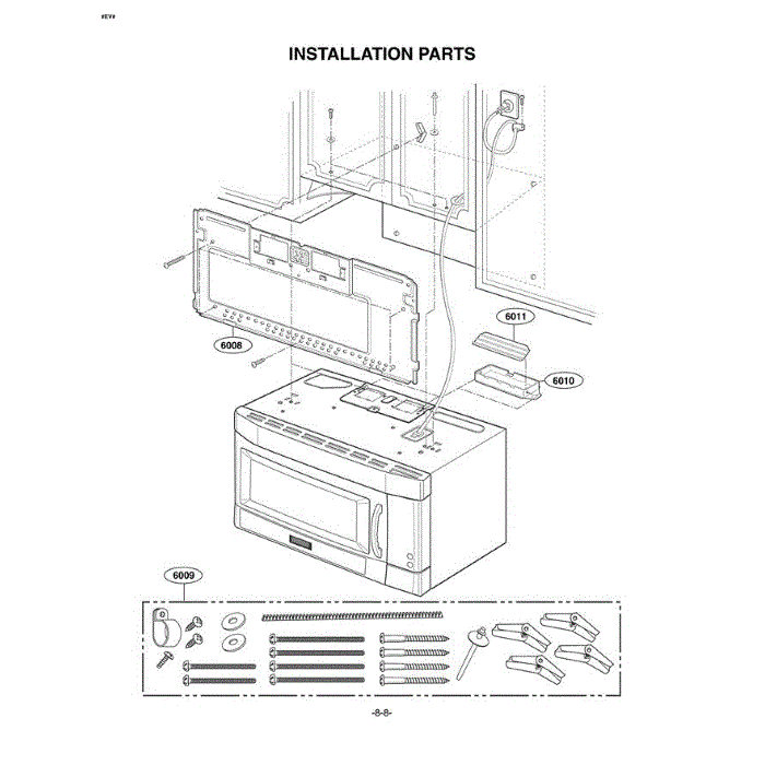 Section 8 Diagram and Parts List for LMVM1955SBQ ABSELGA LG Microwave Oven Combo