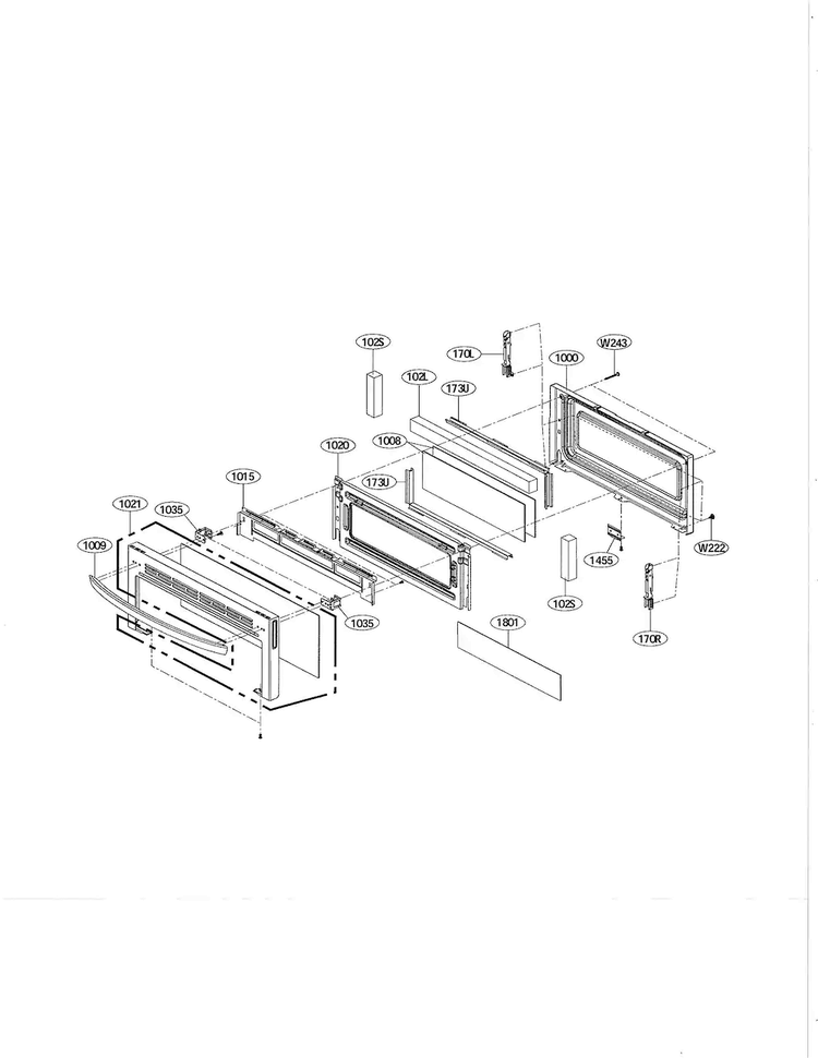 Upper Door Diagram and Parts List for LDE5415ST  LG Range