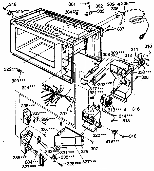 Switches And Microwave Parts Diagram and Parts List for 7218852980  Kenmore Microwave