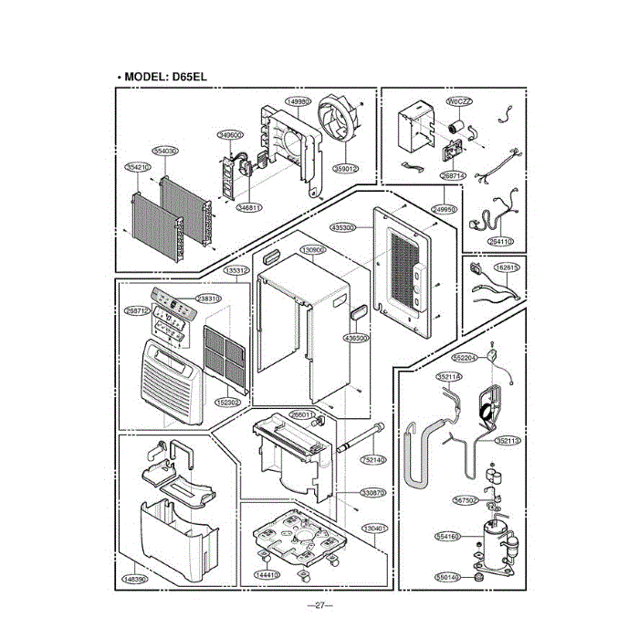 Section 6 Diagram and Parts List for LD65EL AWYAUSL LG Dehumidifier