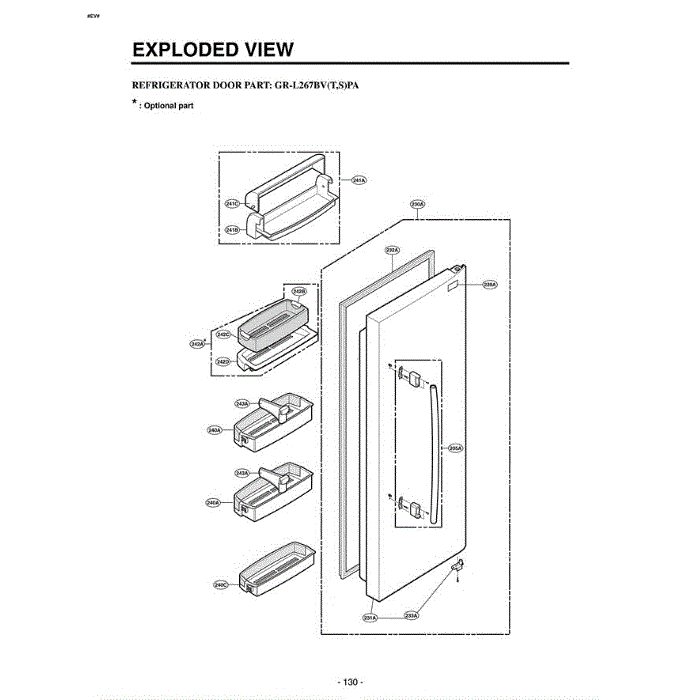 Section 6 Diagram and Parts List for LRSC26941SB AWBCLGB LG Refrigerator