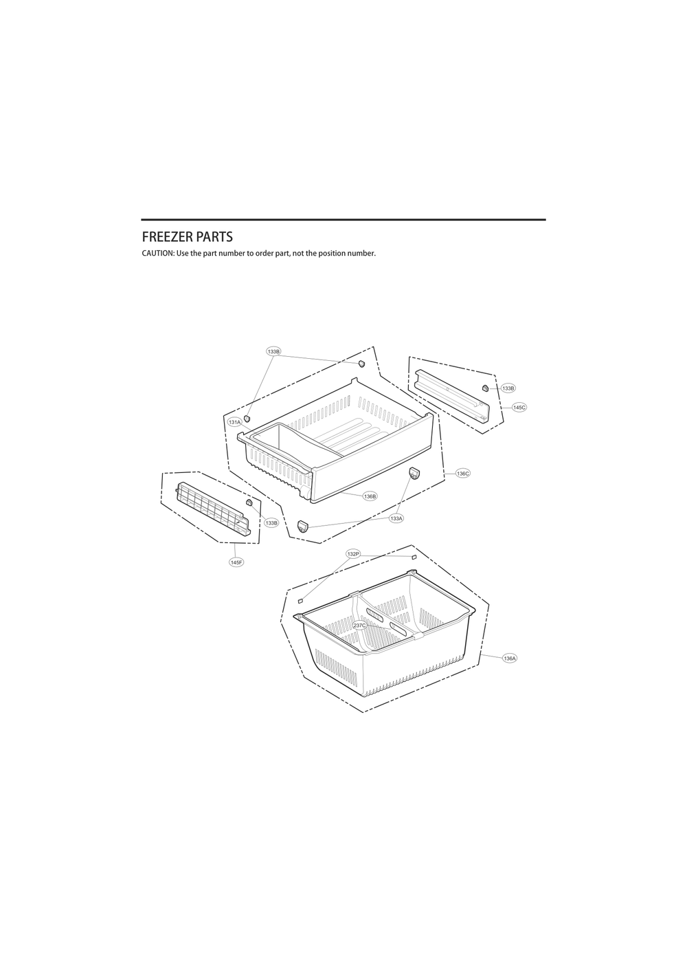 Freezer Parts Diagram and Parts List for GC-L288NSRP ASTCNA1 LG Refrigerator