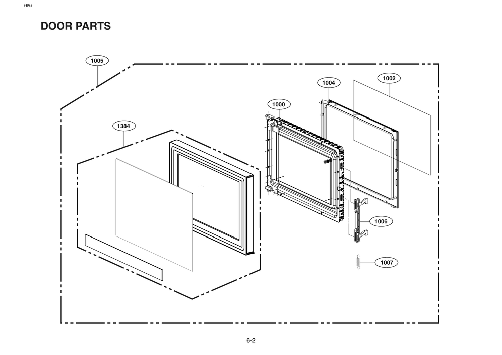Door Parts Diagram and Parts List for MSER2090S CSTELGA LG Miscellaneous
