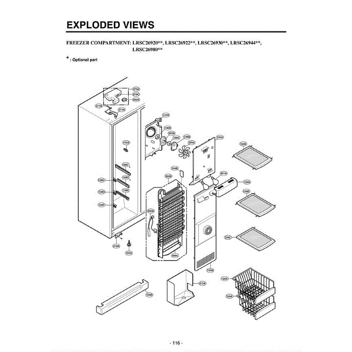 Section 4 Diagram and Parts List for LRSC26920SW ASWCLGA LG Refrigerator