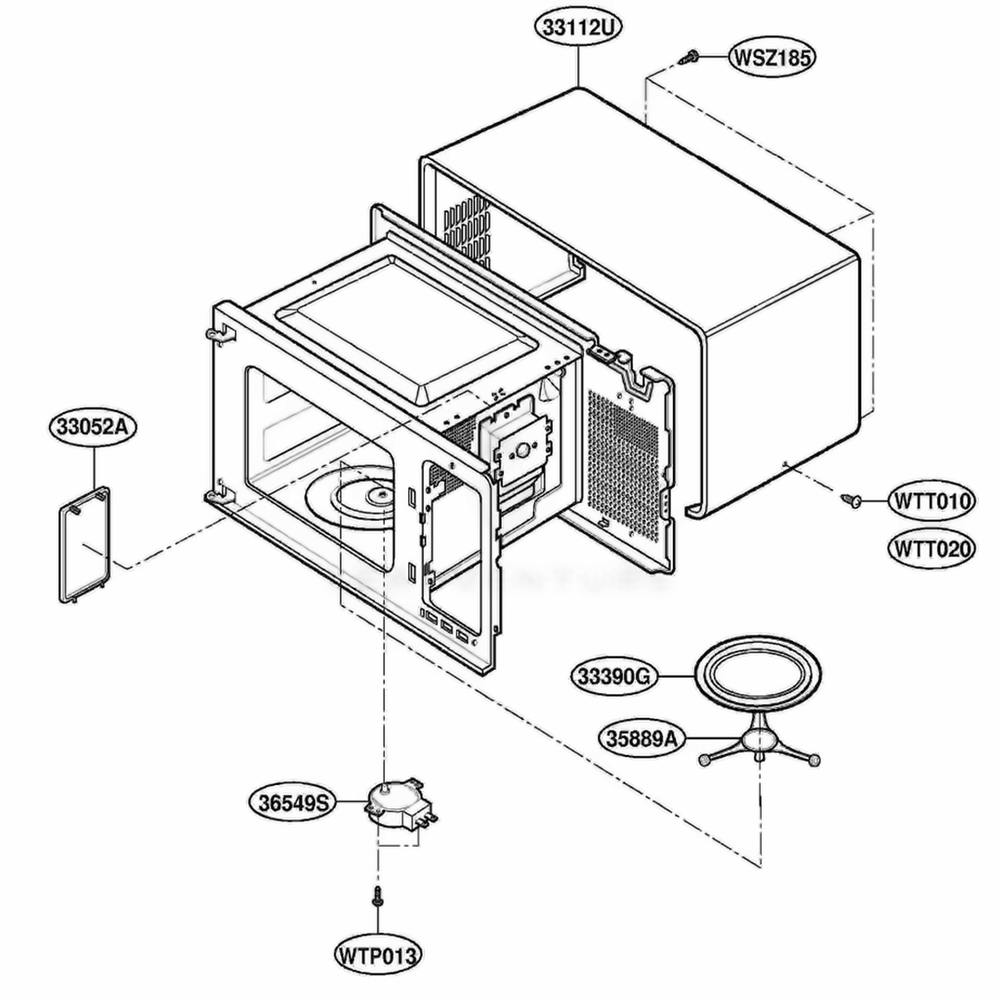 Oven Cavity Parts Diagram and Parts List for MT4110SKQ KWHEWRP LG Wall Oven