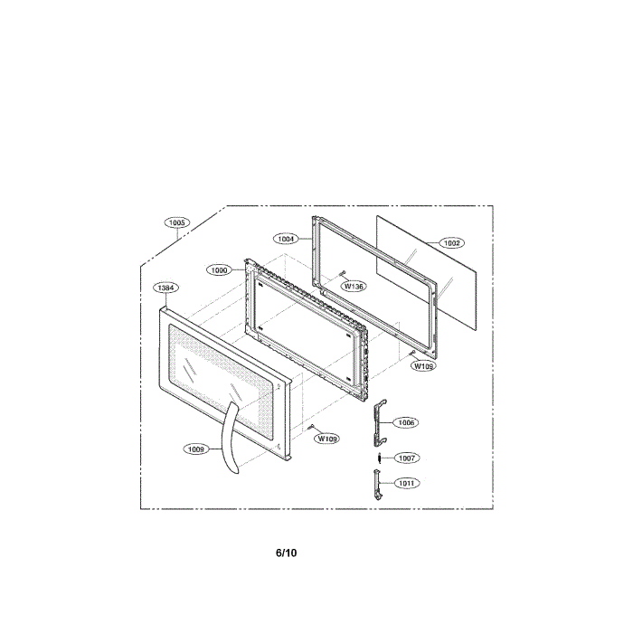 Door Diagram and Parts List for LMV1813SB 00 LG Microwave Oven Combo