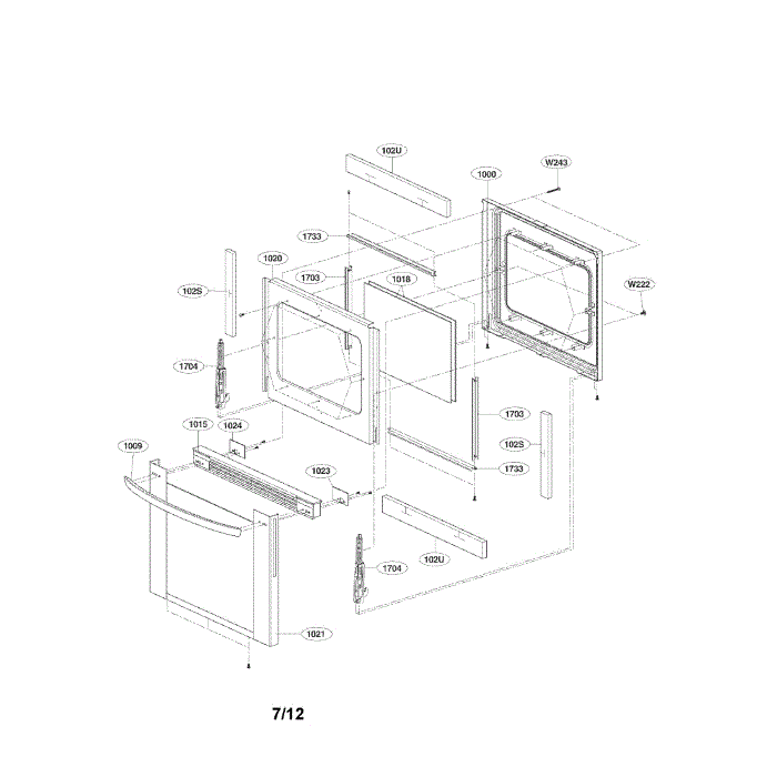 Door Diagram and Parts List for LRG3091ST 00 LG Range