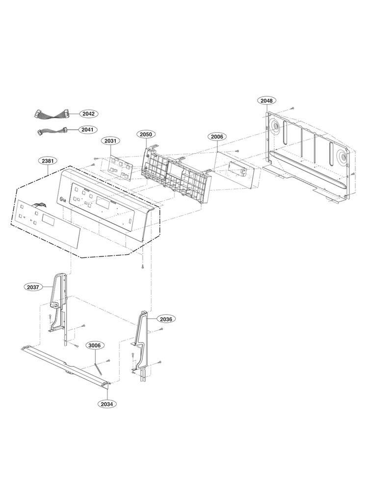 Controller Parts Diagram and Parts List for LRE3083SW  LG Range
