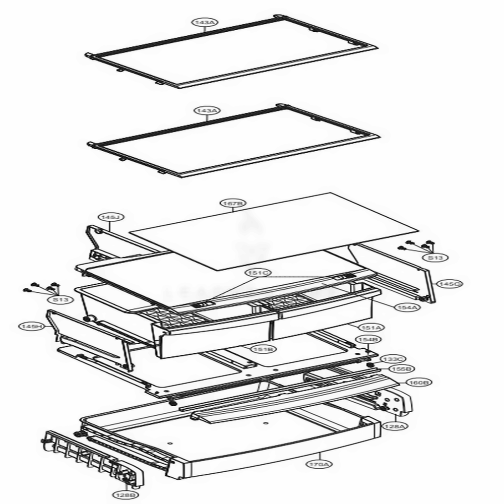 Refrigerator Parts Diagram and Parts List for 78029 AWBCSE1 LG Refrigerator