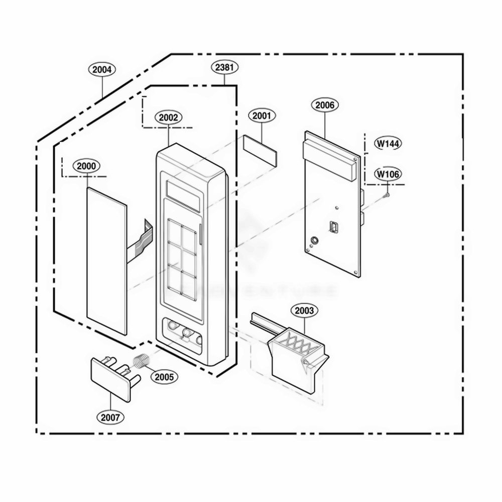 Controller Parts Diagram and Parts List for 65223 CSBESEA LG Range