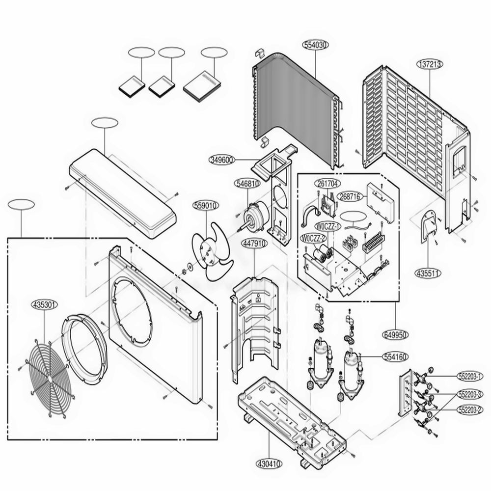 Main Diagram and Parts List for LMU1830C2M ASI6RMC LG Air Conditioner