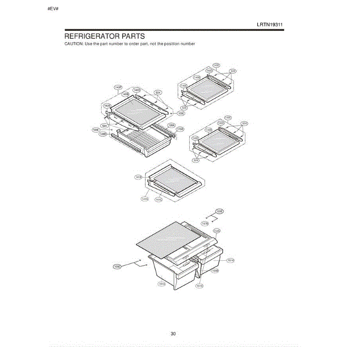 Section 10 Diagram and Parts List for LRTN19310BQ ABICLGA LG Refrigerator