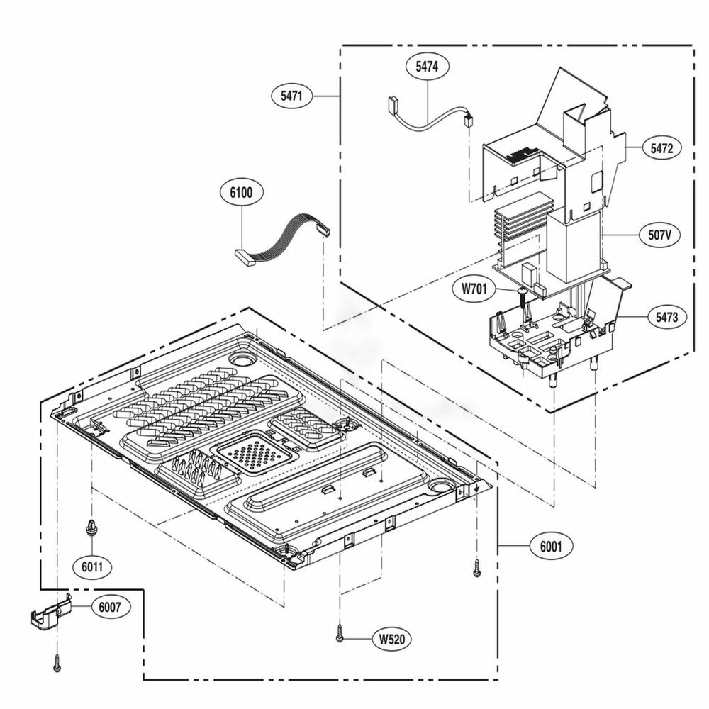 Base Plate Parts Diagram and Parts List for LMC1575SB CB1ELNA LG Range