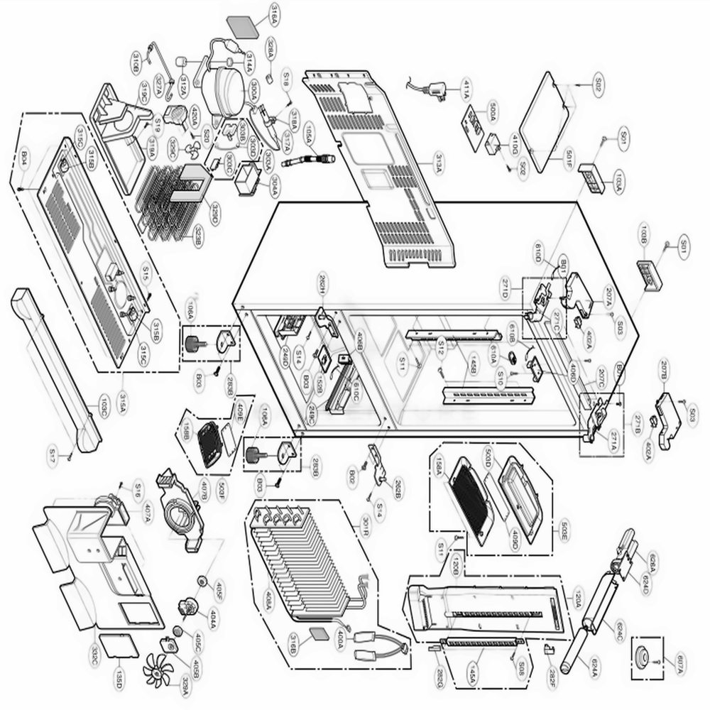 Case Parts Diagram and Parts List for 79763 ASTCSEC LG Refrigerator