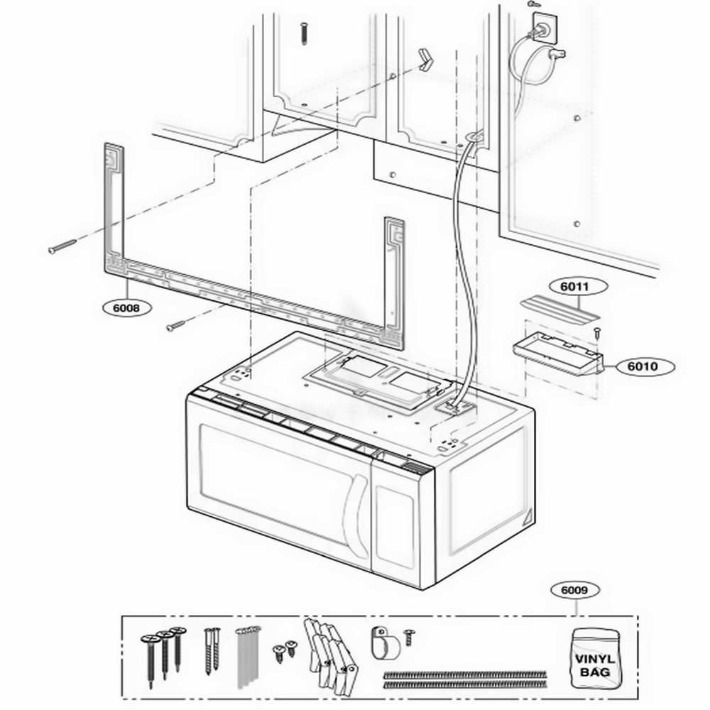 Installation Parts Diagram and Parts List for LMV2015ST CSBELGA LG Microwave