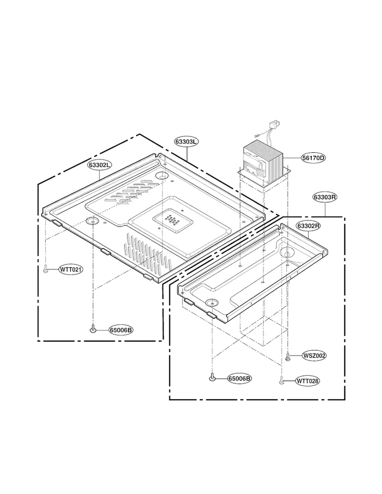 Base Plate Parts Diagram and Parts List for LRM2060ST  LG Microwave