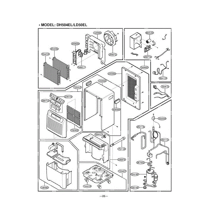 Section 5 Diagram and Parts List for LD65EL AWYAUSL LG Dehumidifier
