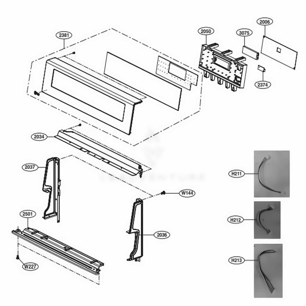 Controller Parts Diagram and Parts List for LRGL5825D FBDELGA LG Range