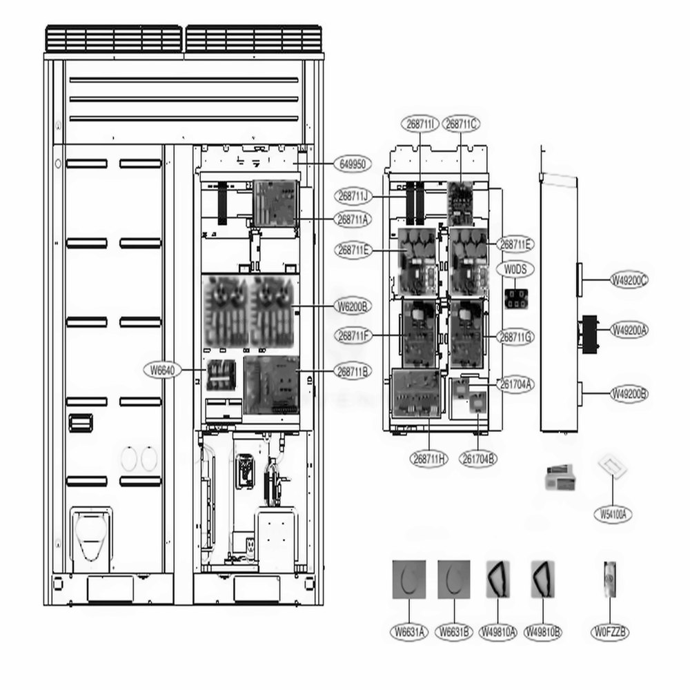 Main 1 Diagram and Parts List for ARUN144BTE4 AWGBLUS LG Air Conditioner