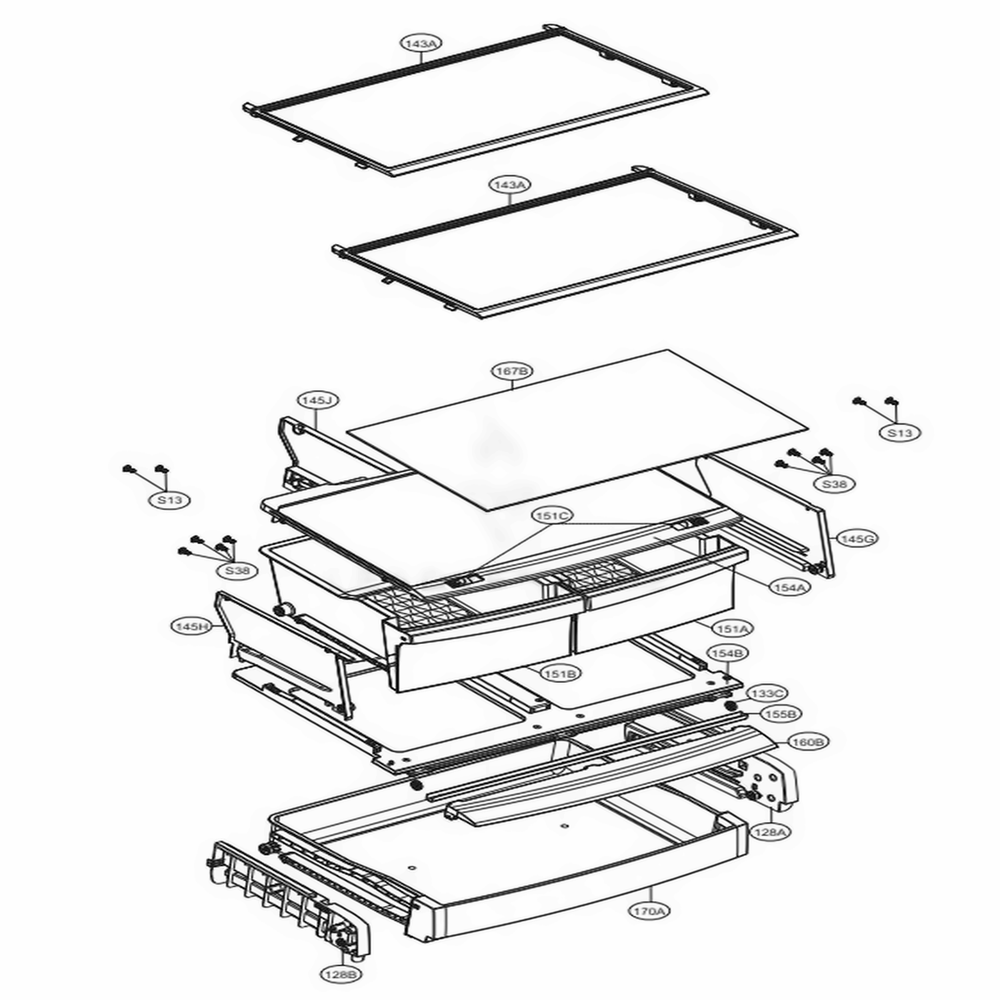 Refrigerator Parts Diagram and Parts List for LDCS24223S ASTCNA0 LG Refrigerator