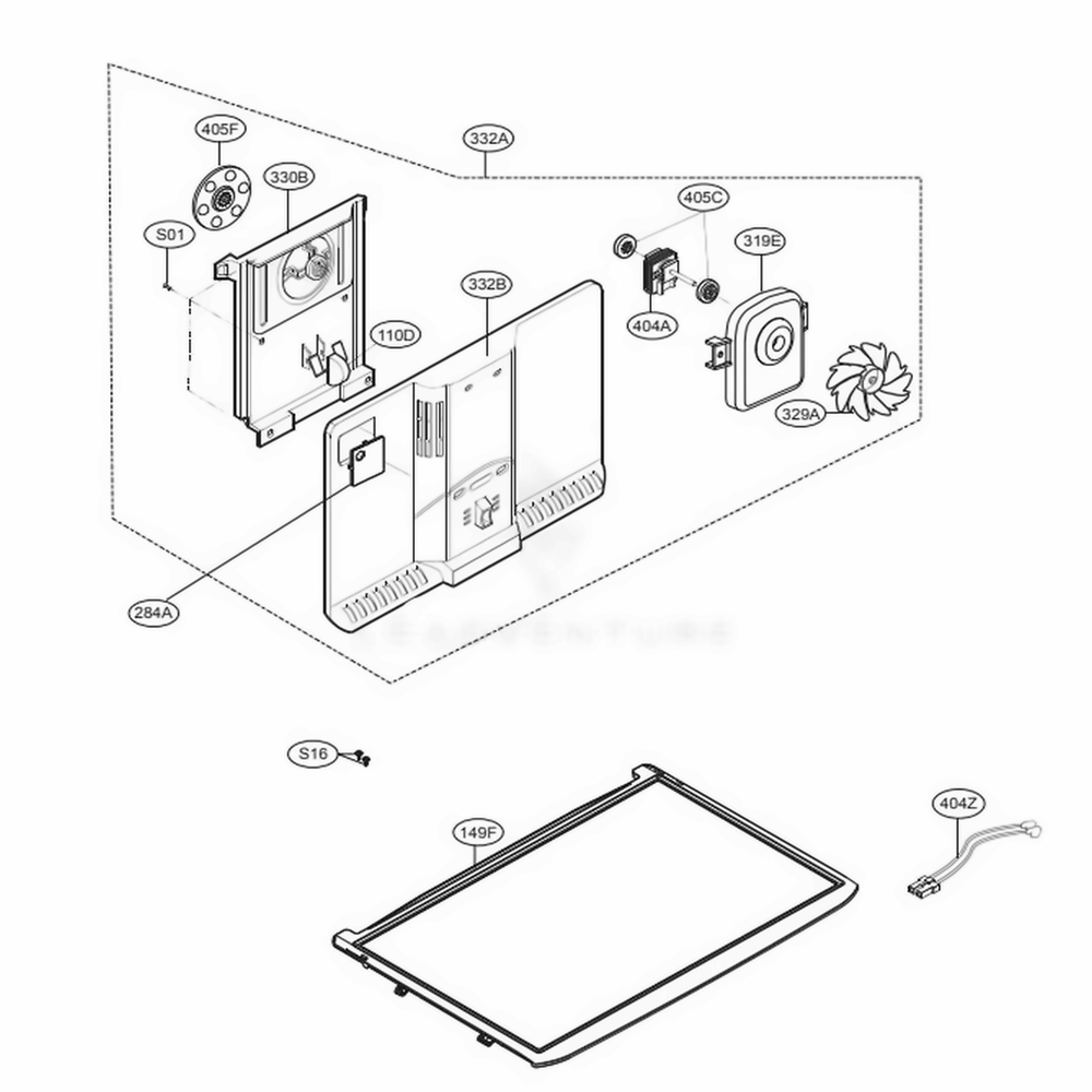 Freezer Parts Diagram and Parts List for 79439 AWBCSE3 LG Refrigerator