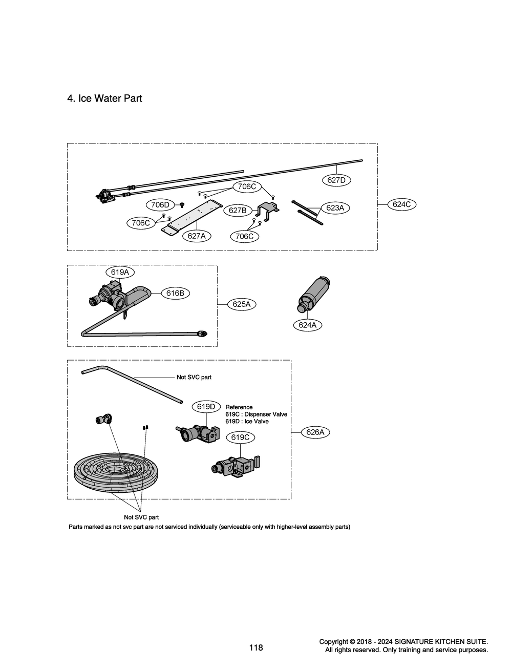 Ice Water Part Diagram and Parts List for GR-617AGPPM ASWCNA0 LG Refrigerator