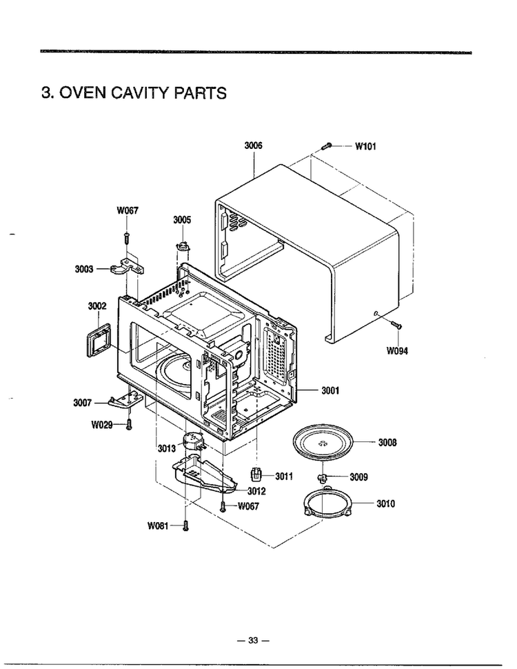 Microwave Assembly Complete Page 4 Diagram and Parts List for 9247  LG Microwave